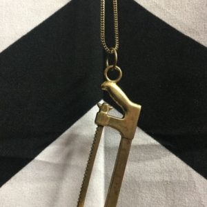 HACK SAW OVERSIZED CHARM NECKLACE Thin Snake Chain 1