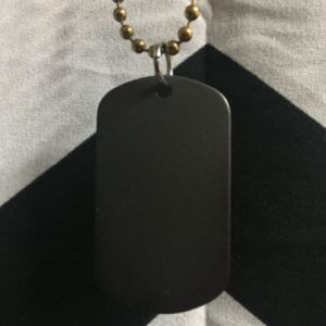 Matte Black DOG TAG Charm Necklace- Medium Ball Chain 1