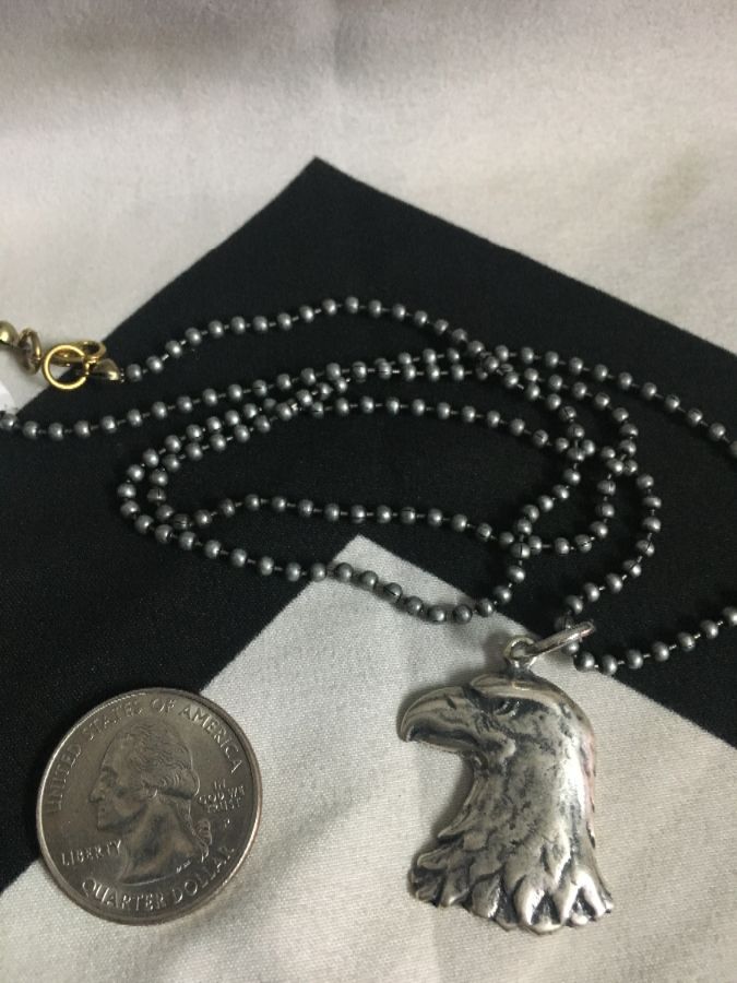 Eagle Head Charm Necklace- Classic Ball Chain 1
