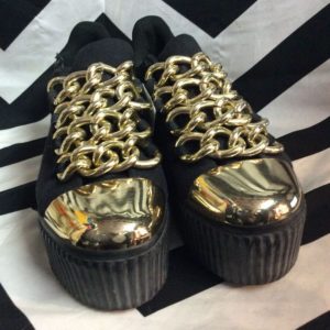 PLATFORM CREEPER SHOES GOLD TIP AND CHAINS 1