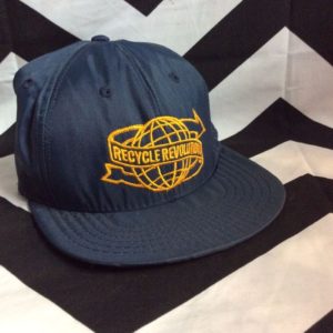 NOS NYLON SNAP BACK HAT RECYCLE REVOLUTION made in usa 1