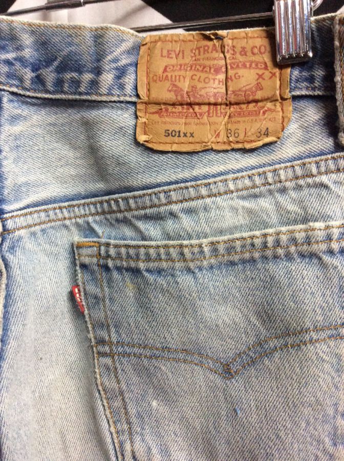Levis 501xx Made In Usa Frayed Pockets Naturally Ripped | Boardwalk Vintage