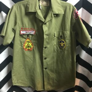SS BD OFFICAL BOY SCOUT SHIRT WITH PATCHES as-is 1