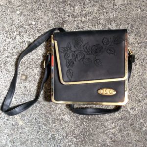 UNIQUE FAUX D&G CROSSBODY PURSE GOLD HARDWARE EMBROIDERED FLOWERS 1