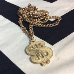 GOLD DOLLAR SIGN NECKLACE 1