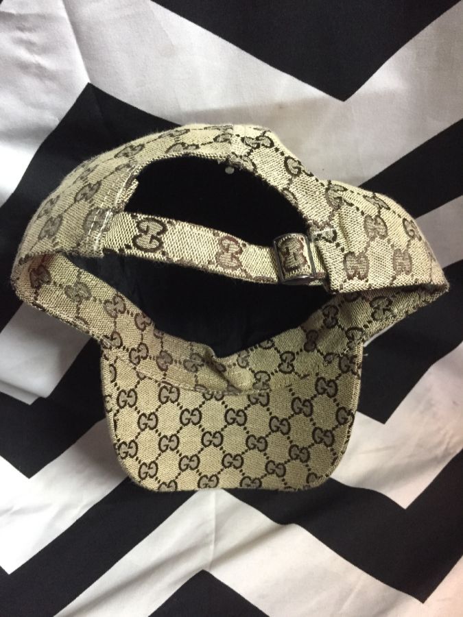 Gucci Dad Hat W/ Monogram Gg Pattern & Ribbon Stripe On Side ...