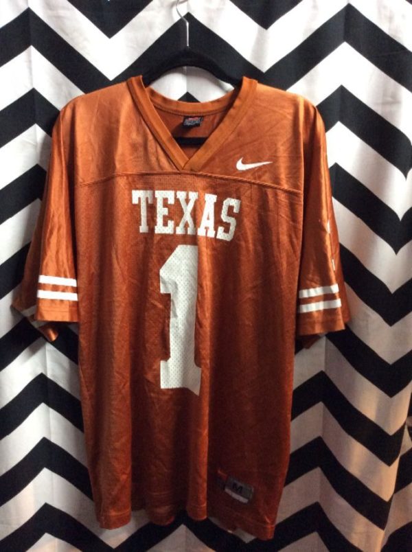 NCAA UNIVERSITY OF TEXAS LONGHORNS FOOTBALL JERSEY #1 » Boardwalk Vintage