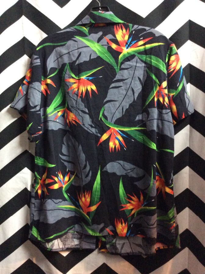 Hawaiian Shirt W/ Bird Of Paradise Pattern | Boardwalk Vintage