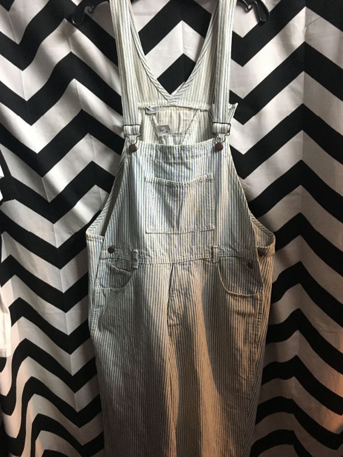 1990s Overalls Thick Pin Stripe Railroad As Is | Boardwalk Vintage