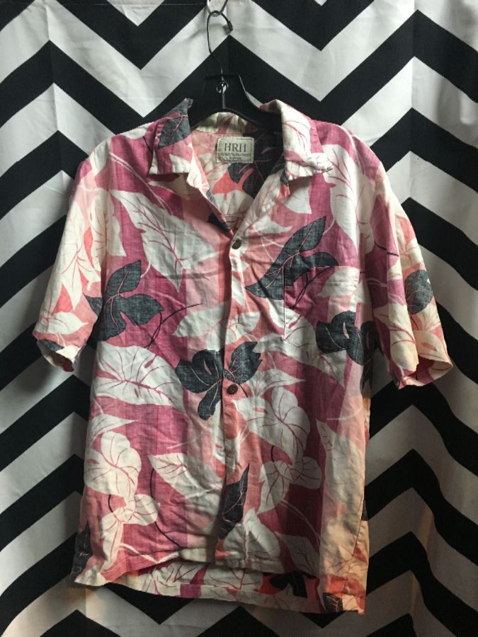 Hawaiian Shirt W/ Inside Out Floral Pattern Design | Boardwalk Vintage