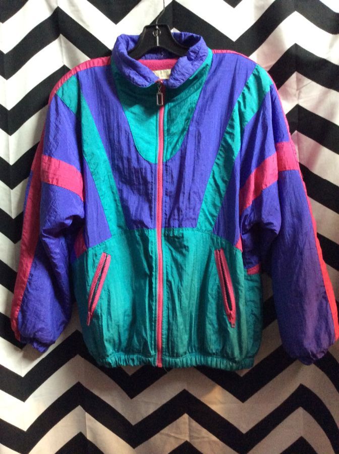 Retro Color Block Design W/ Fleece Lined Jacket | Boardwalk Vintage