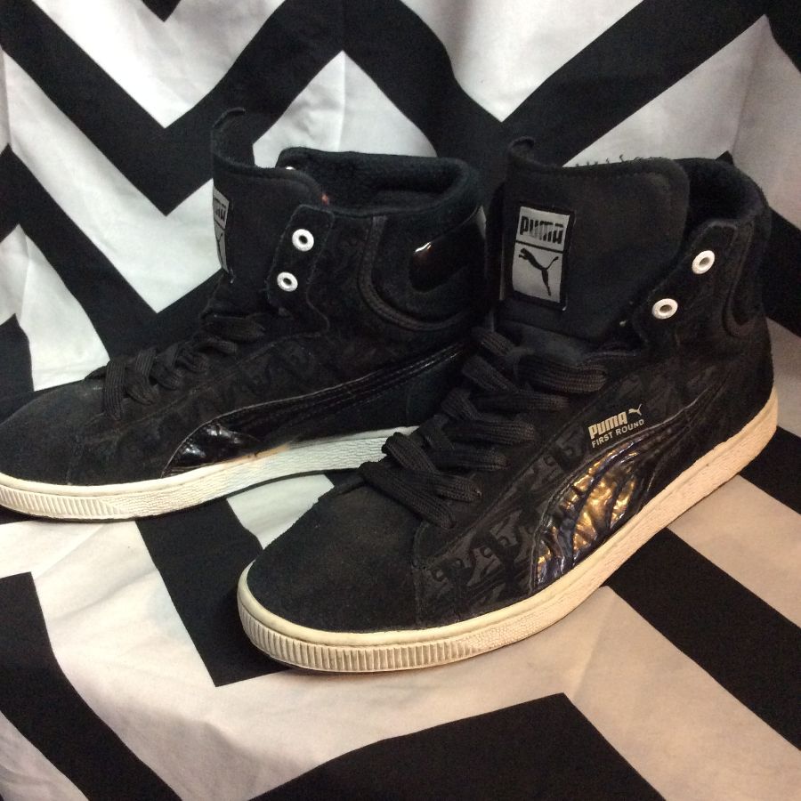 PUMA FIRST ROUND HIGH TOP LEATHER SHOES 