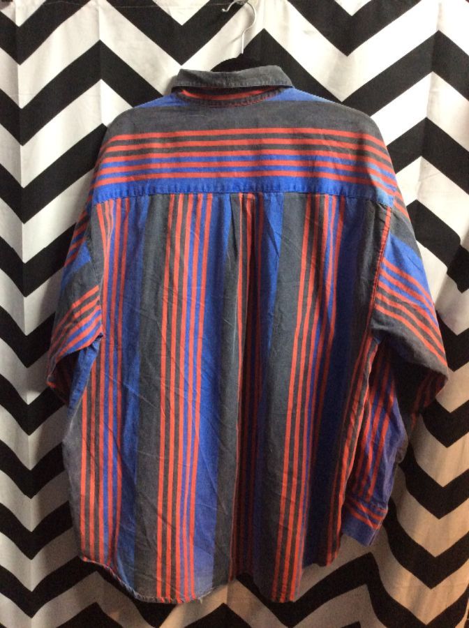 Santana Shirt W/ Tricolored Vertical Stripes | Boardwalk Vintage
