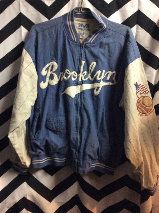 BROOKLYN DODGERS Vintage STARTER Cooperstown Collection Baseball Jacket.  Size L
