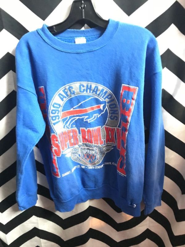 Sweater Buffalo Bills Super Bowl Xxv 1990 Afc Champions | Boardwalk Vintage