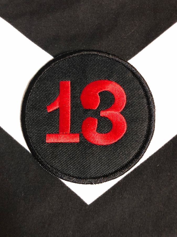 LUCKY 13 Embroidered Patch – Iron-On / Sew-On Biker Motorbike Logo Applique