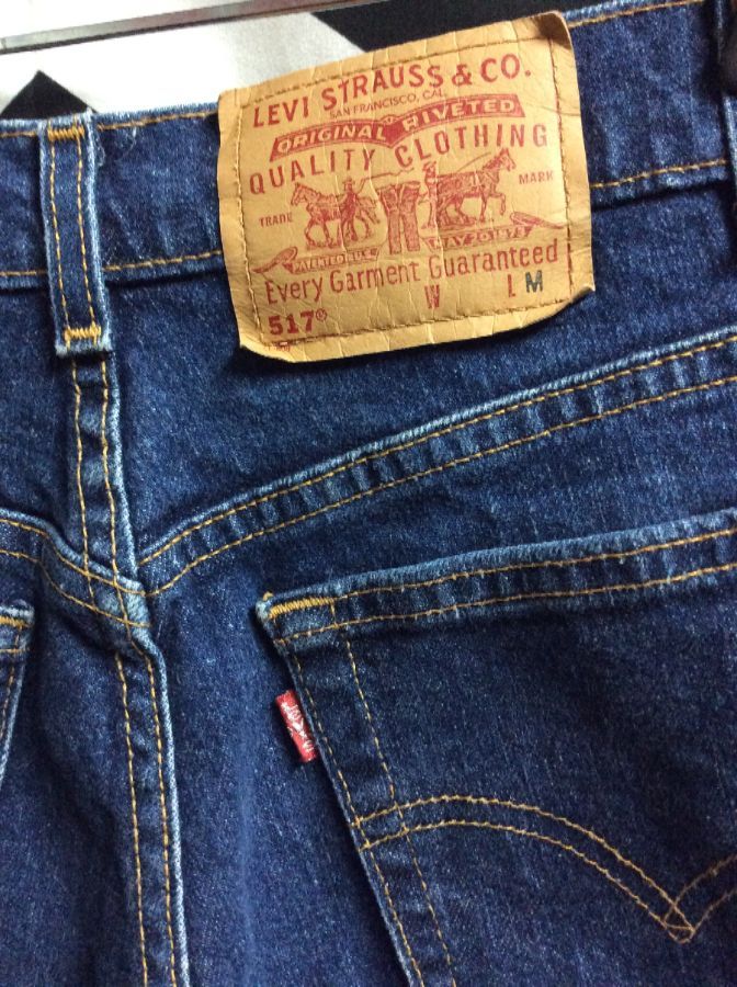 Levis 517 Cut-off Denim Shorts W/ Ripped Pockets | Boardwalk Vintage