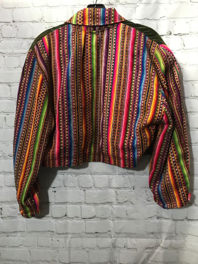 Velvet Ethnic Cropped Blazer W/ Embroidered Design | Boardwalk Vintage