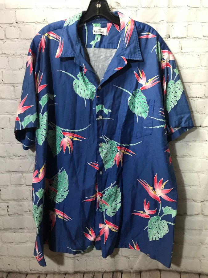 Hawaiian Shirt W/ Birds Of Paradise & Flower Print | Boardwalk Vintage