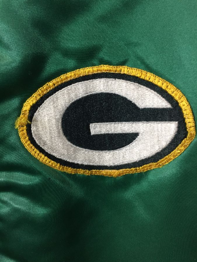 Football Jacket Green Bay Packers W/ Embroidered Logo | Boardwalk Vintage