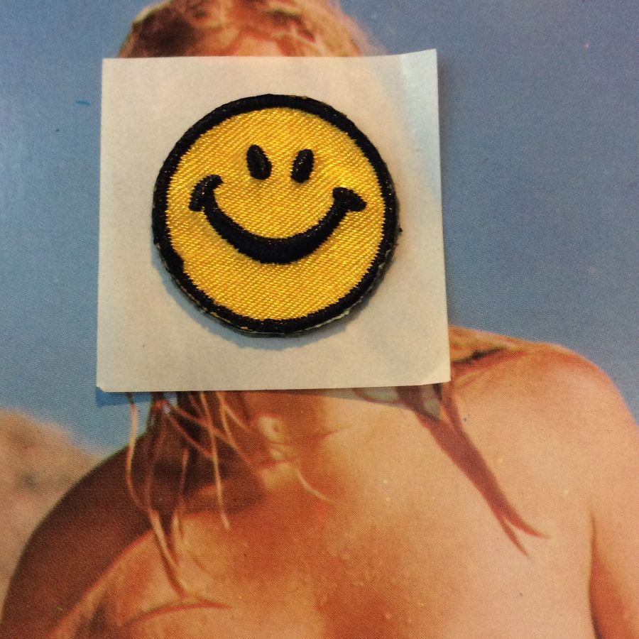 ACID SMILEY FACE EMOTICON EMBROIDERED PATCH BADGE