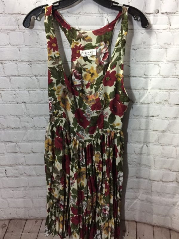 product details: 1990'S RAYON DRESS W/ BABYDOLL STYLE & FLORAL PRINT photo