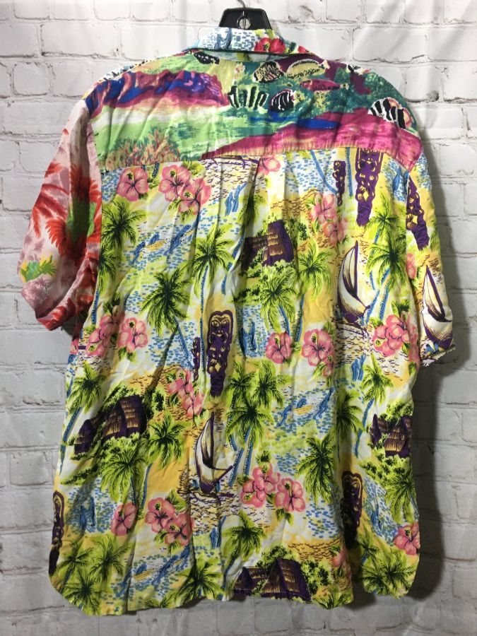 Island Theme Rayon Hawaiian Shirt | Boardwalk Vintage
