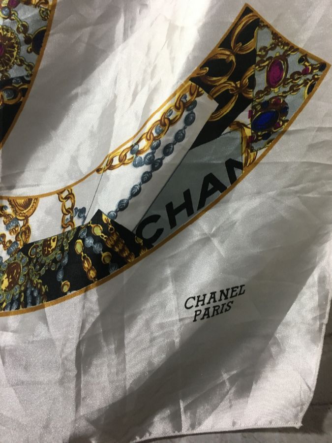 Chanel Chanel Printed CC Silk Scarf