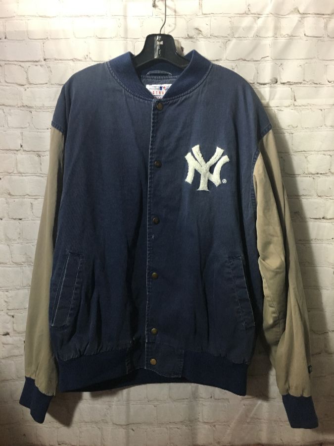 Cotton Starter Jacket New York Yankees Embroidered Logo Paisley Lining ...