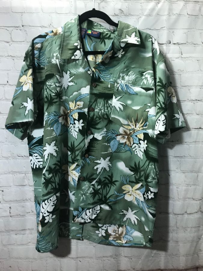 1990’s Hawaiian Shirt W/ Wave/palms/tropical Flowers Print | Boardwalk ...