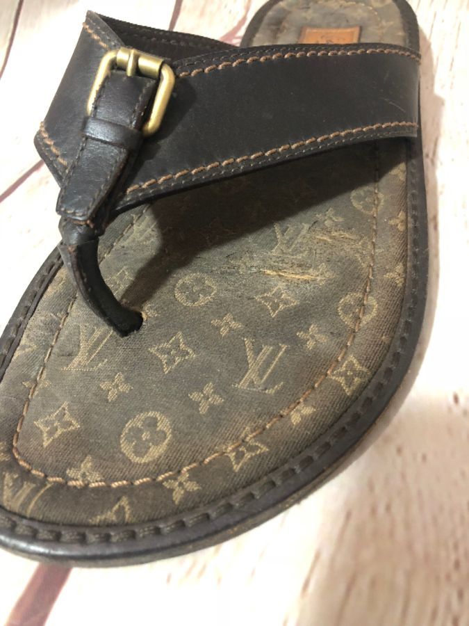 Louis Vuitton lv limited edition sandals Golden Leather ref.323201