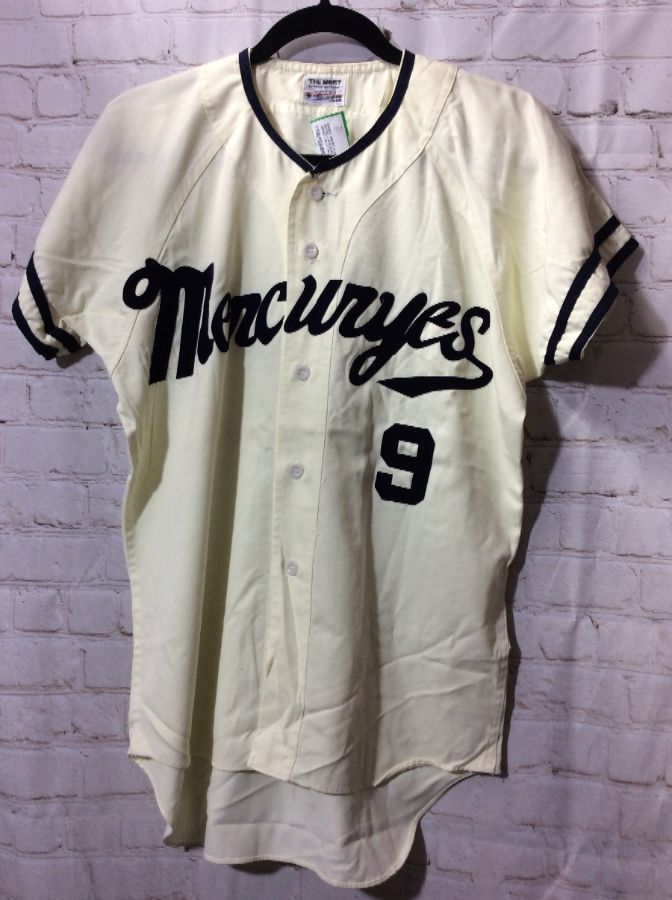 Retro Japanese Baseball Jersey, Button-up, Mercuryes #9