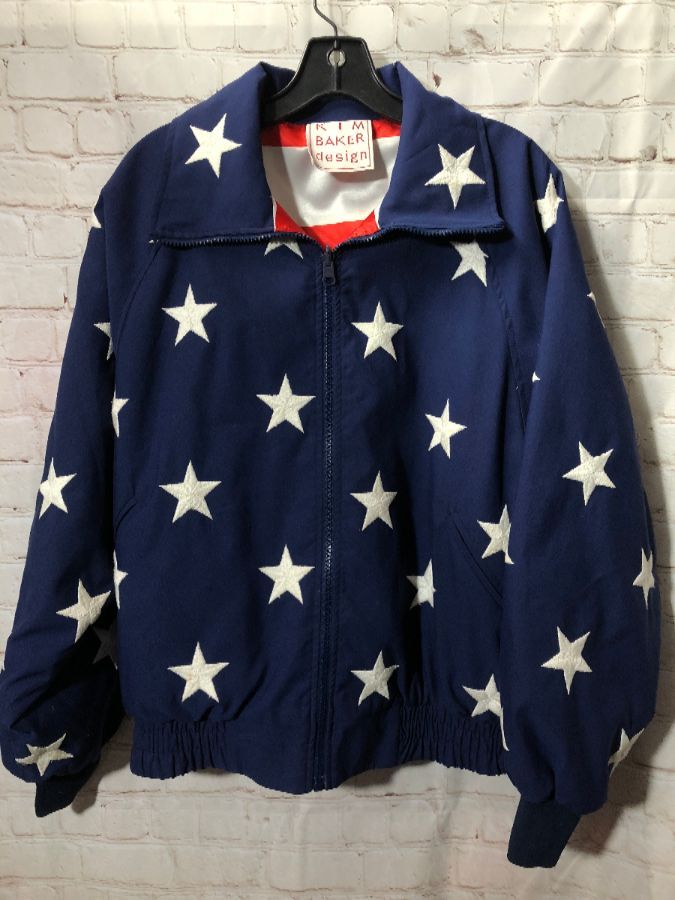 Reversible American Flag Design Zip-up Jacket | Boardwalk Vintage