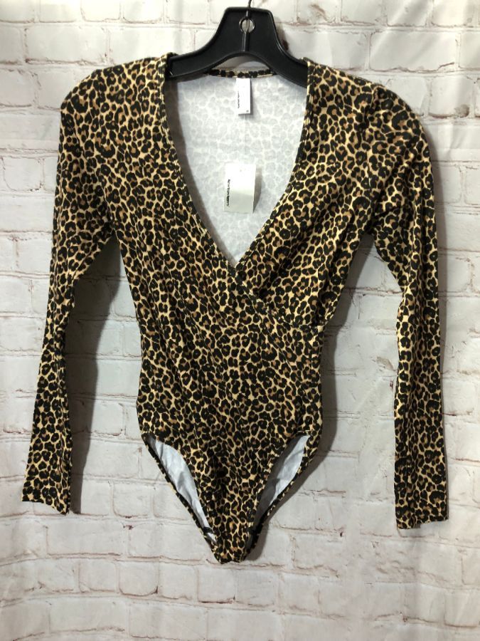 Cotton/spandex V-neck Cheetah Print Bodysuit | Boardwalk Vintage