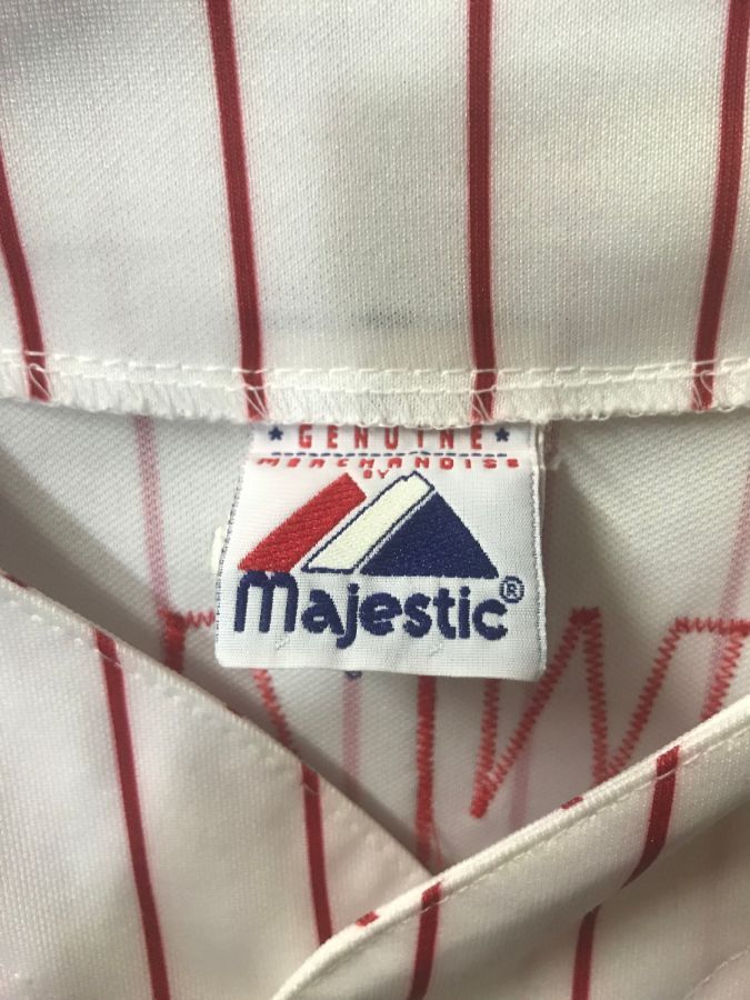 Vintage Philadelphia Phillies Starter Pin Stripes MLB Button Jersey Shirt  •Large