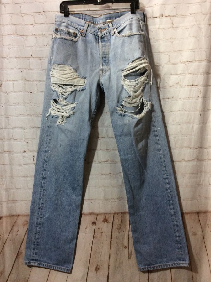 Levis 501xx Red Tab Frayed Ripped Perfect Washed W33 L34 | Boardwalk