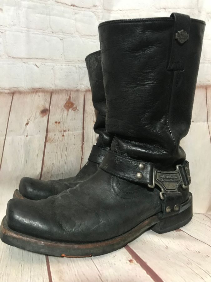 Harley Davidson Leather Square Toe Boots | Boardwalk Vintage