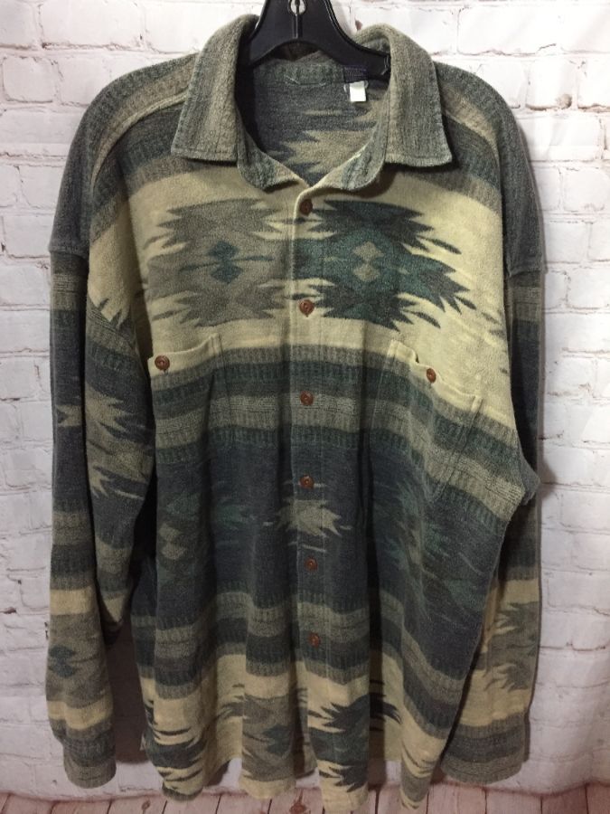 Ls Bd Heavy Flannel Navajo Pattern Shirt | Boardwalk Vintage