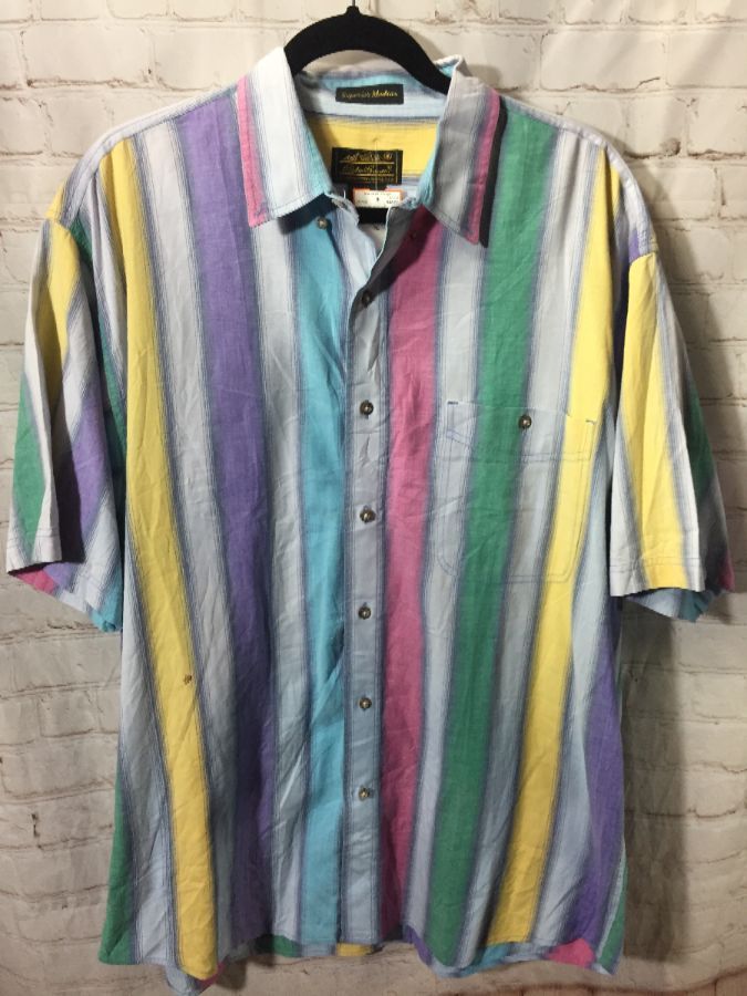 Eddie Bauer Vertical Striped Shirt W/ Pastel Colors | Boardwalk 