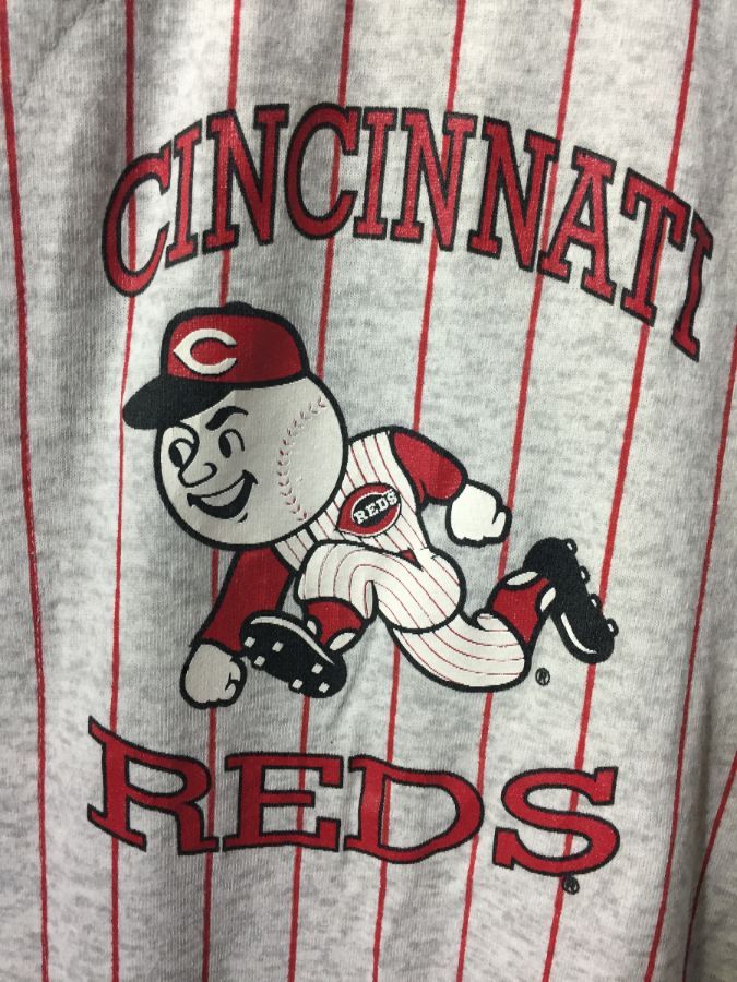 Russell Vtg MLB Cincinnati Reds Pinstripes Sleeveless Baseball Jersey Size  XL