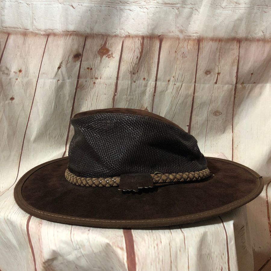 Leather & Mesh Monterey Baywide Brimmed Sun Hat | Boardwalk Vintage