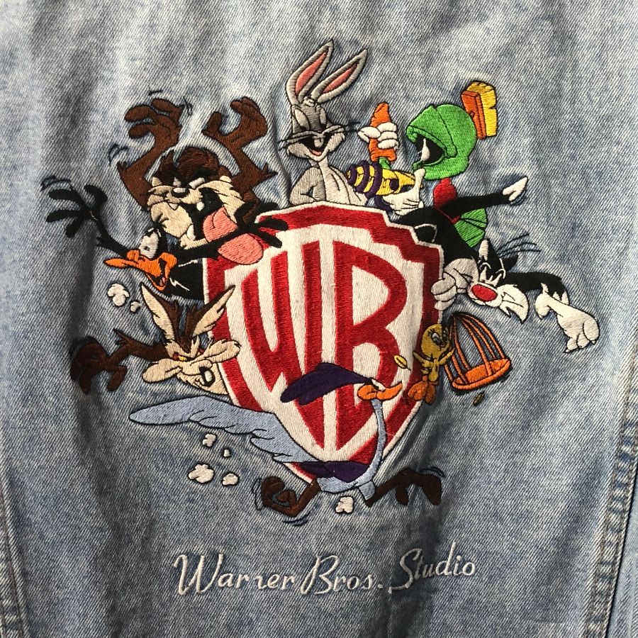 1990’s Warner Brothers Denim Jacket W/ Contrasting Collar | Boardwalk ...