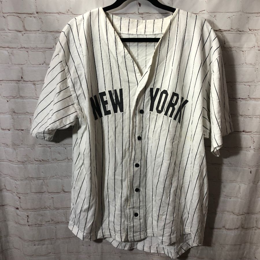 Pin Stripped Fabric New York Yankee Baseball Jersey