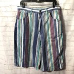 1990S DEADSTOCK DENIM SHORTS VERTICAL STRIPES