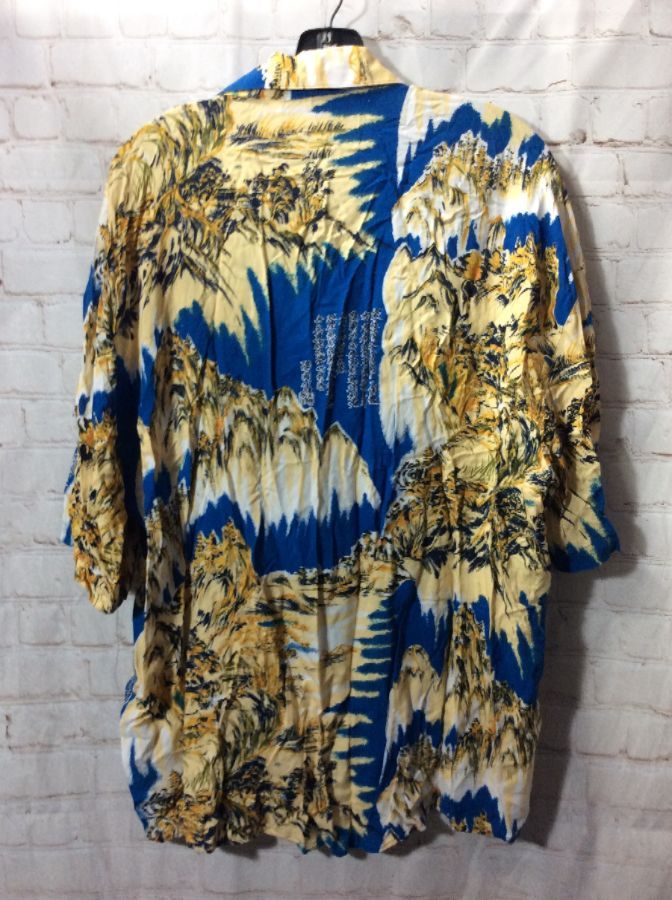 Japanese Floral Print Hawaiian Shirt Rayon | Boardwalk Vintage