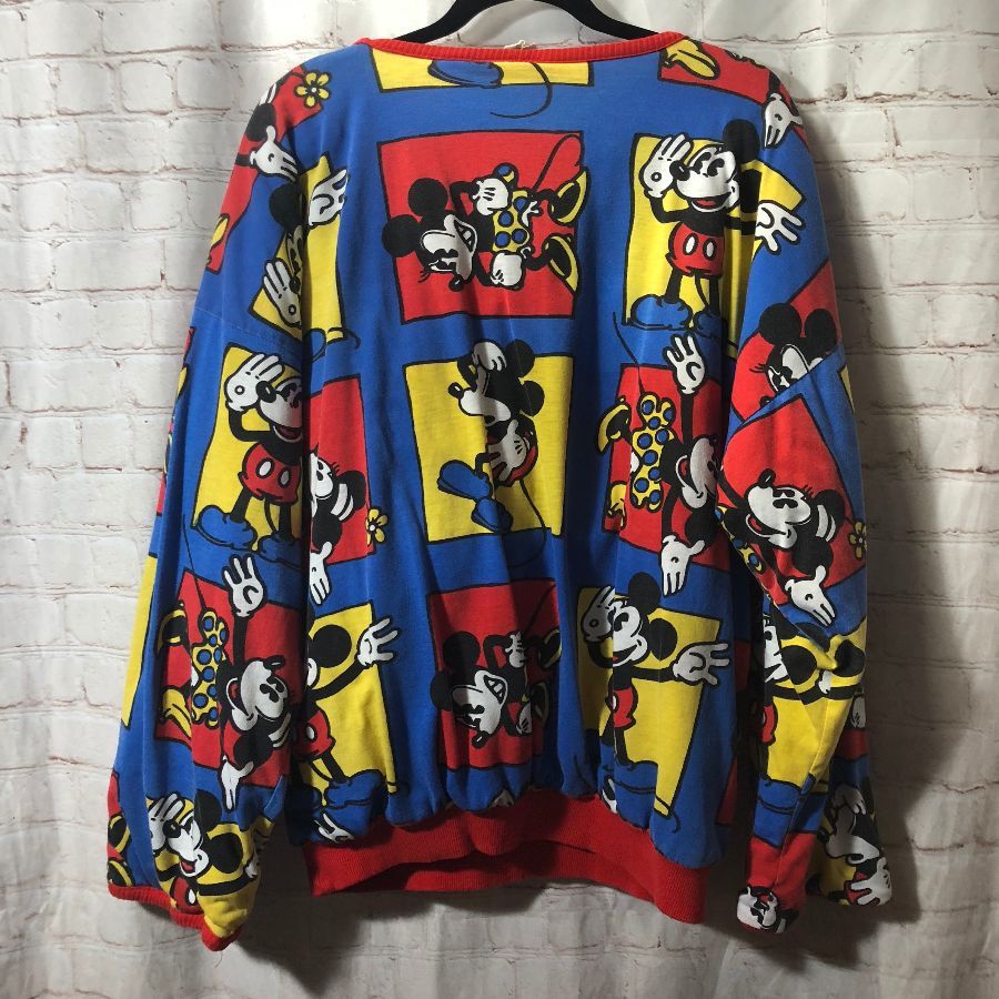 1980s Reversible Puffy Mickey Mouse Sweatshirt Color Block Primary ...