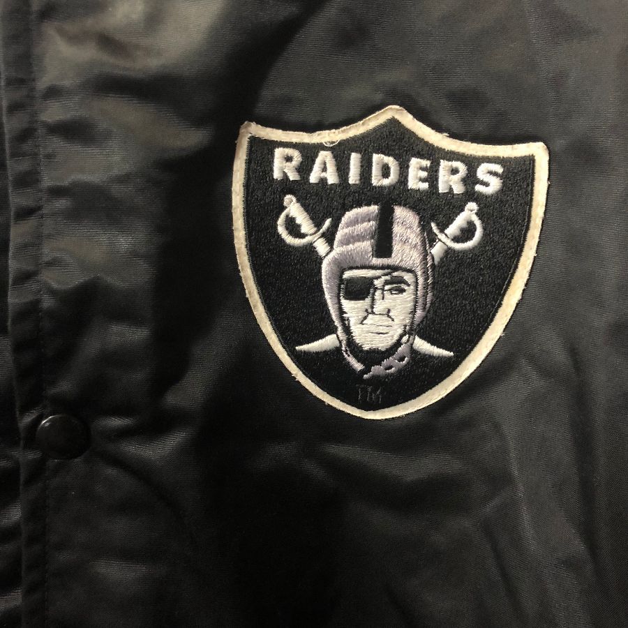 Classic 1990’s Raiders Satin Chalk Line Jacket Large Back Lettering ...
