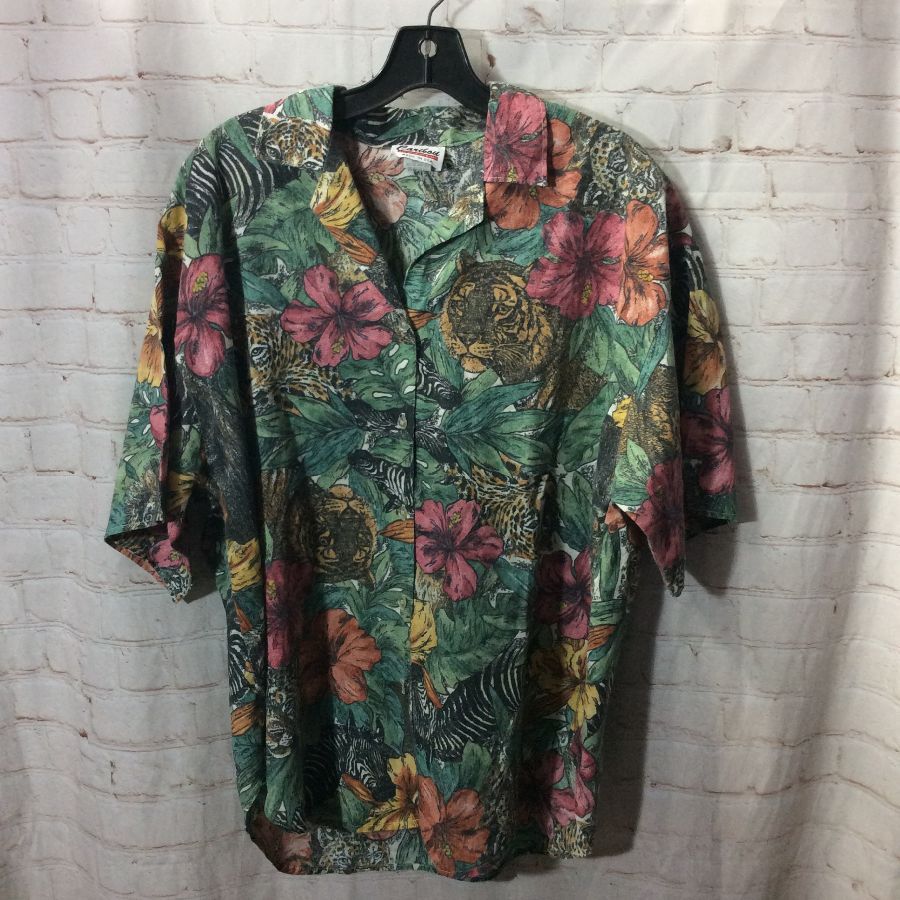 Jungle Print W/ Animals Hawaiian Shirt | Boardwalk Vintage