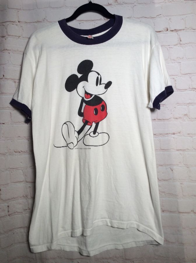 Rare Retro Mickey Mouse Graphic T-shirt Ringer Tee | Boardwalk Vintage