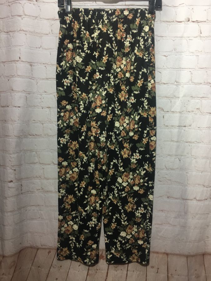 1990’s Cotton Floral Print W/ High Wide Elastic Waistband Sweatpants ...
